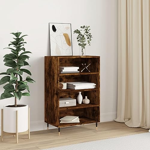 HOMEELIKE Highboard Räuchereiche 57x35x90 cm