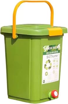 Compost Bin Food Waste Bin Kitchen Compost Caddy, Indoor Recycling Bin Pail Small Trash Can, Small Compost Busket Vegetable Peelings Dustbin, Countertop Composter Container with Lid Sealed