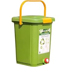 Compost Bin Food Waste Bin Kitchen Compost Caddy, Indoor Recycling Bin Pail Small Trash Can, Small Compost Busket Vegetable Peelings Dustbin, Countertop Composter Container with Lid Sealed