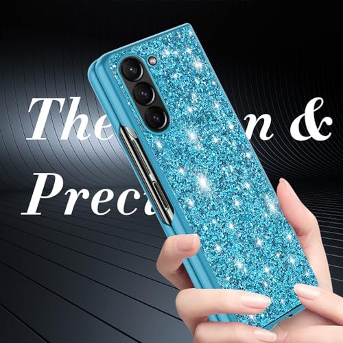 Coque Samsung Z Fold 6 paillettes bleue en TPU souple antichoc - 5