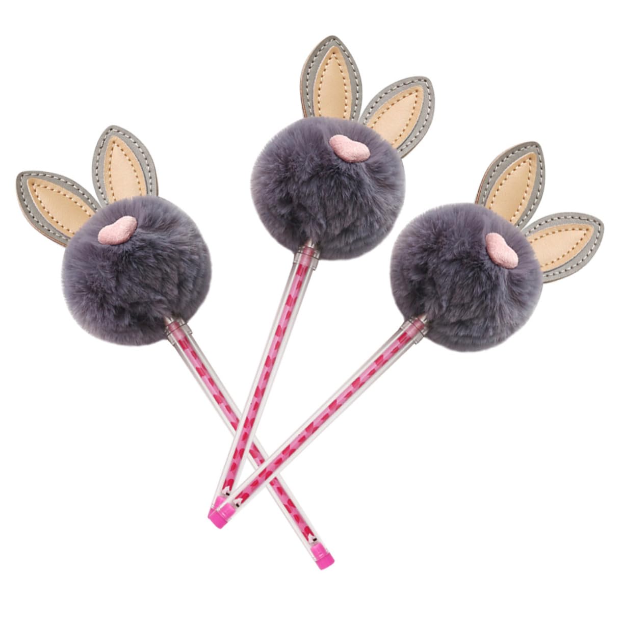 NUOBESTY 9 Pz Penne a Inchiostro Da 0,5 Mm Penna Firma Nera Penne a Inchiostro Di Cartone Animato Penna Ad Inchiostro Soffice Di Peluche Peluche Coniglio Gel Carino Alunno