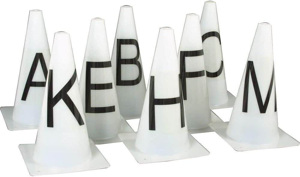 Schneiders Dressage Training Letters | Lightweight Molded Plastic | Ideal for Dressage Practice | Durable and Visible | Set of 8 Cones