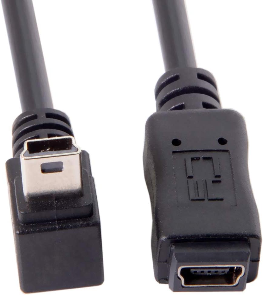 CY 2pcs 90 Degree Up & Down Direction Angled Mini USB 5 Pin Male to Female Extension Cable 0.2m, Black - Image 5