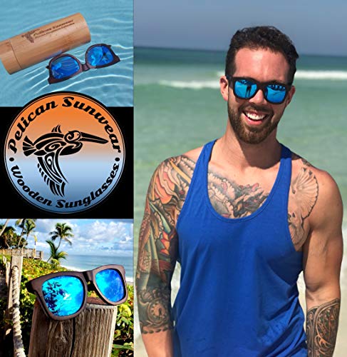 Image of Wood Sunglasses | Polarized | Vintage Wooden Frame | 100% UVA /UVB Protection | Bamboo Case | Men Women