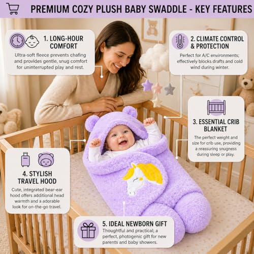 Image of BRANDONN Baby Blanket Newborn Gift Pack of Swaddle Wrapper, 0-9 Months, Length 68 cm x Width 68 cm