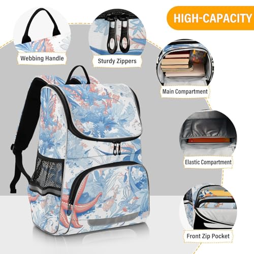 Mochila infantil reflectante de algas marinas con espalda acolchada 4