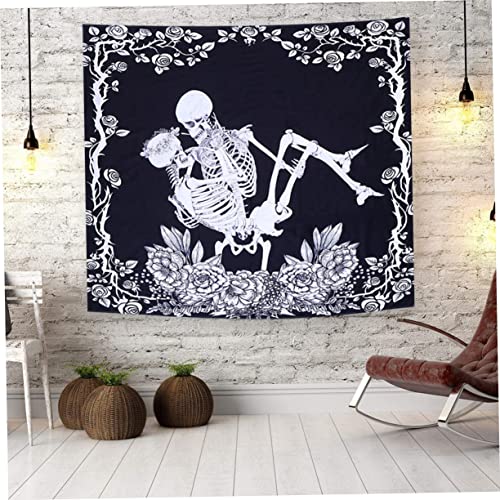 Tapiz de Halloween de calaveras para decoración de verano en dormitorio 2