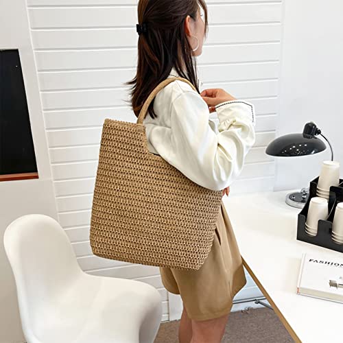 Women's Straw Bag Woven Basket Beach Purse Summer Purses Vacation Handbags Straw Purse2
