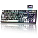 YUNZII IF99 Wireless Mechanical Gaming Keyboard with Smart LCD Display, QMK/VIA Programmable BT/2.4G/USB-C Gasket Mounted Hot Swap RGB 96% Layout for Mac/Win (black, zero linear)