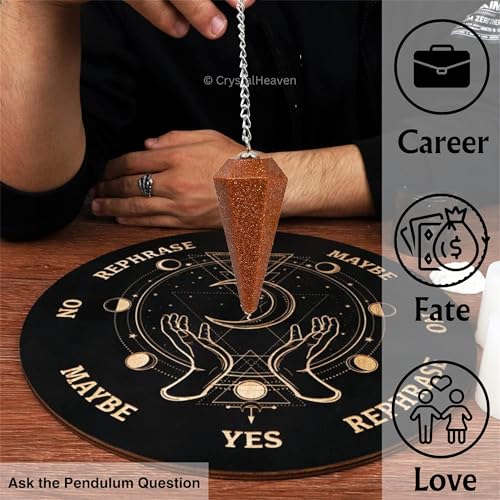 Image of Red Goldstone Pendulum Dowsing Tool - Natural Crystal Pendulum for Spiritual Guidance - Premium Dowser Pendulum for Accurate Divination and Energy Healing - Perfect for Energy Healing and Chakra Balancing - Handcrafted with Precision and Elegance