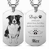 CDBUY Custom Pet Portrait Necklace – Personalized Dog Memorial Pendant with Photo or Name, Customized Keepsake Gifts for Cat Lovers