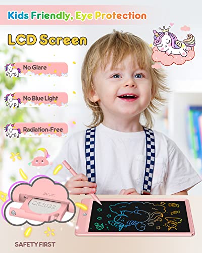 Flueston Toys For Girls Boys Lcd Kids Writing Tablet 10 Inch Drawing Pad, Colorful Screen Doodle Learning Board For Preschool Kids, Travel Gifts Girl Boy Toys For Age 3 4 5 5+ 6-8 8-10 Toddler #TOP1