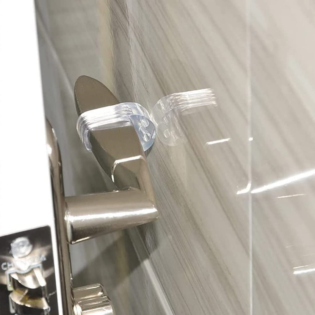 8 Tappi Protettivi Trasparenti Per Maniglie Porta - PVC Antiscivolo, Paraurti Per Pareti E Mobili - Foto 13