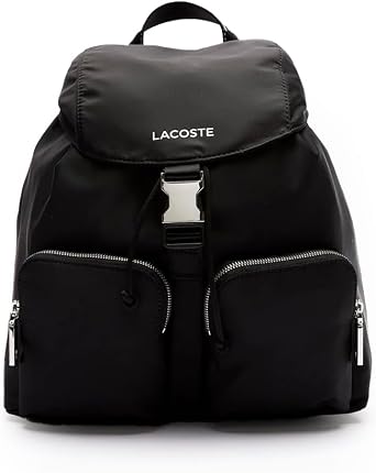 Lacoste Nylon Backpack for Men, Black, One Size, Nylon Backpack