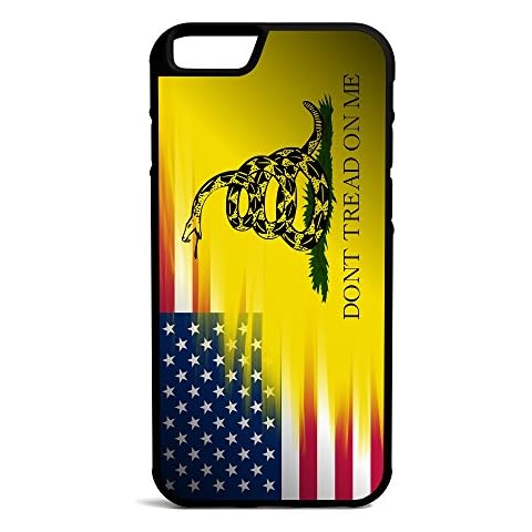 407Case American Gadsden Flag Hybrid Rubber Protective Black Case Compatible with iPhone 6/6s 4.7" USA Don't Tread on Me Cover