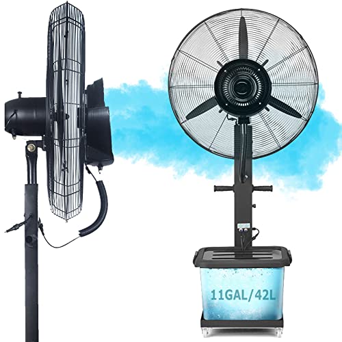 Wentylator kolumnowy oscylacyjny 90° z funkcją zraszania, 3 prędkościami i zbiornikiem 42 l do użytku zewnętrznego w przemyśle, Fan blade750mm