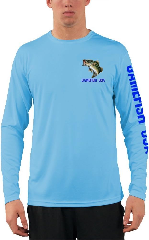 UPF 50 Long Sleeve Performance Fishing Shirt Eat Drink Fish Repeat Bass