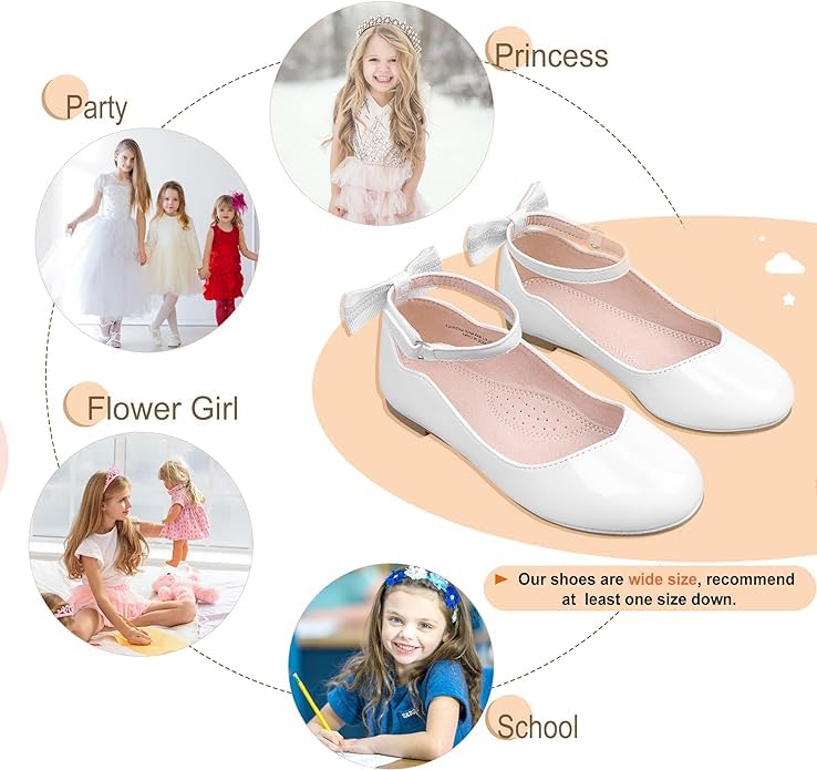 Mary Jane - Scarpe da principessa Ballerina per bambine, uniformi