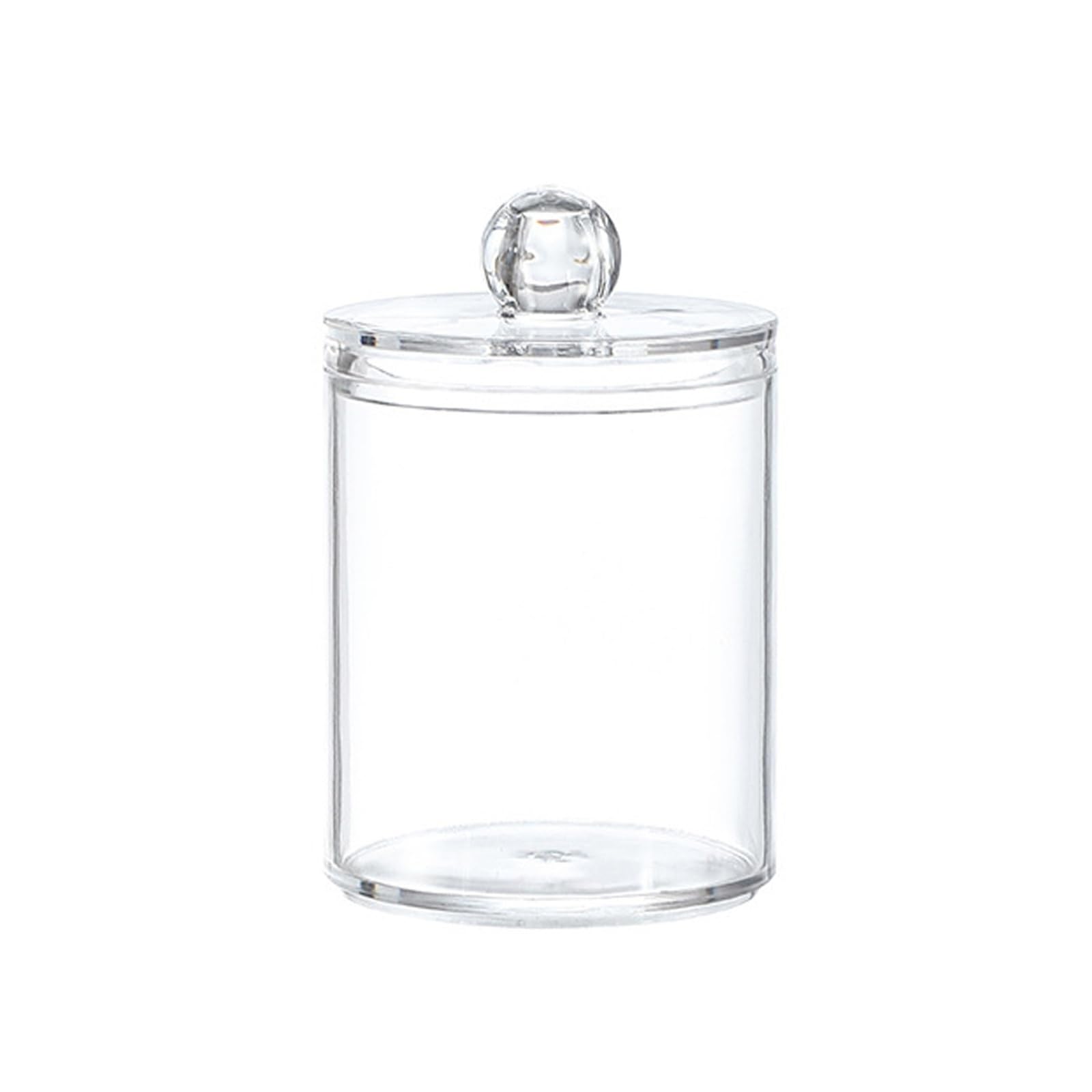 EVAWOIFN Cotton Swab Holder Circular Cotton Swab Box Transparent Plastic Cover Simple Toothpick Beautiful Ball Dental Floss Stick Jewelry Storage(1pc)