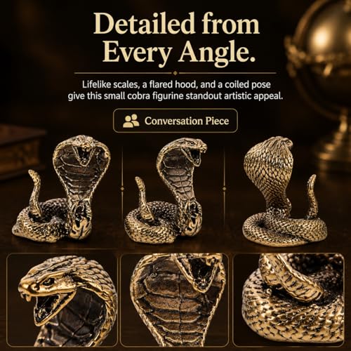 Figura de Serpiente de Latón Macizo Decorativa miniatura 4