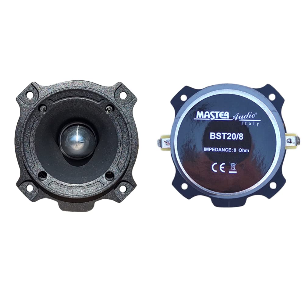 MASTER AUDIO 2 BST20/8 tweeters Noirs Super Bullet de 100 Watts rms et 200 Watts Max de 8 cm de diamètre impédance 8 ohms sensibilité 105 DB, la Paire