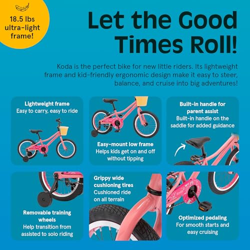 Image of Retrospec Koda Plus Kids Bike for Boys & Girls Ages 4-6 Years - 16 inch Children's Bicycle, Adjustable Seat & Handlebars