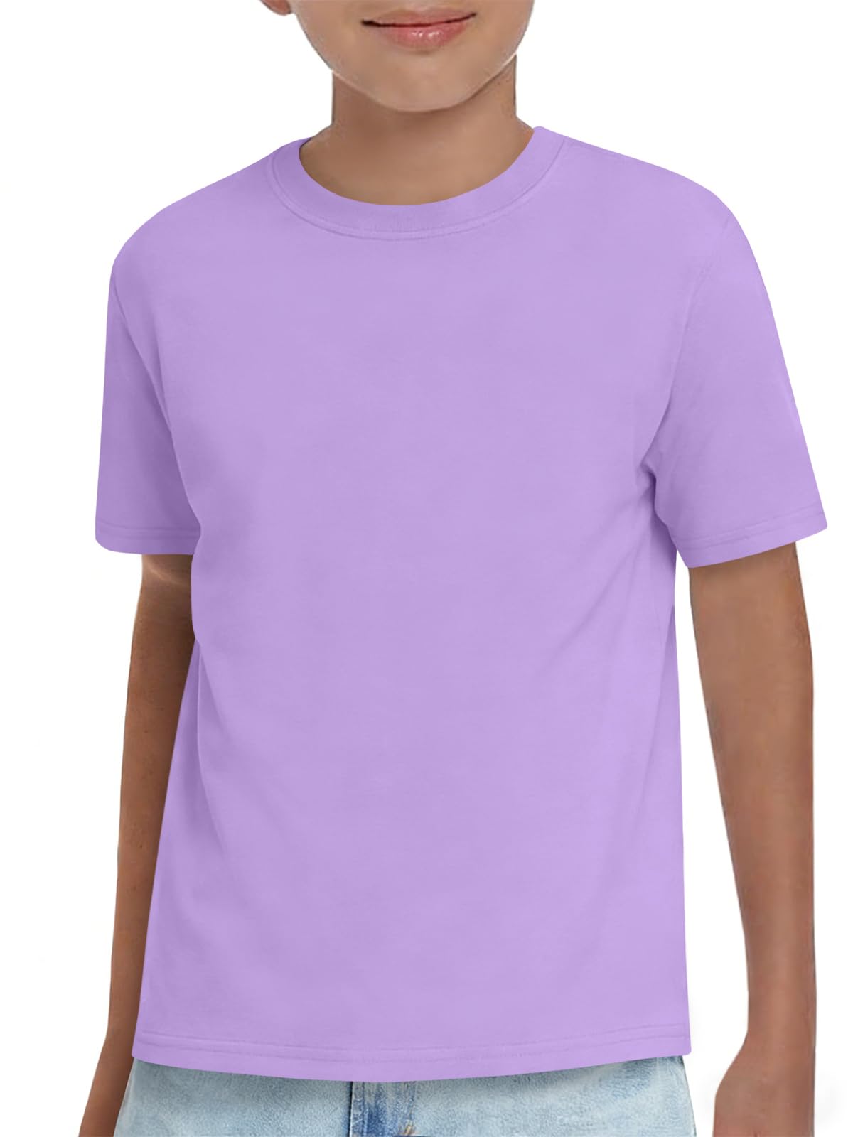 Boys Athletic Short Sleeve T Shirts Kids Summer Workout Tops Crewneck Basic Tee 5-14 Years — view 20