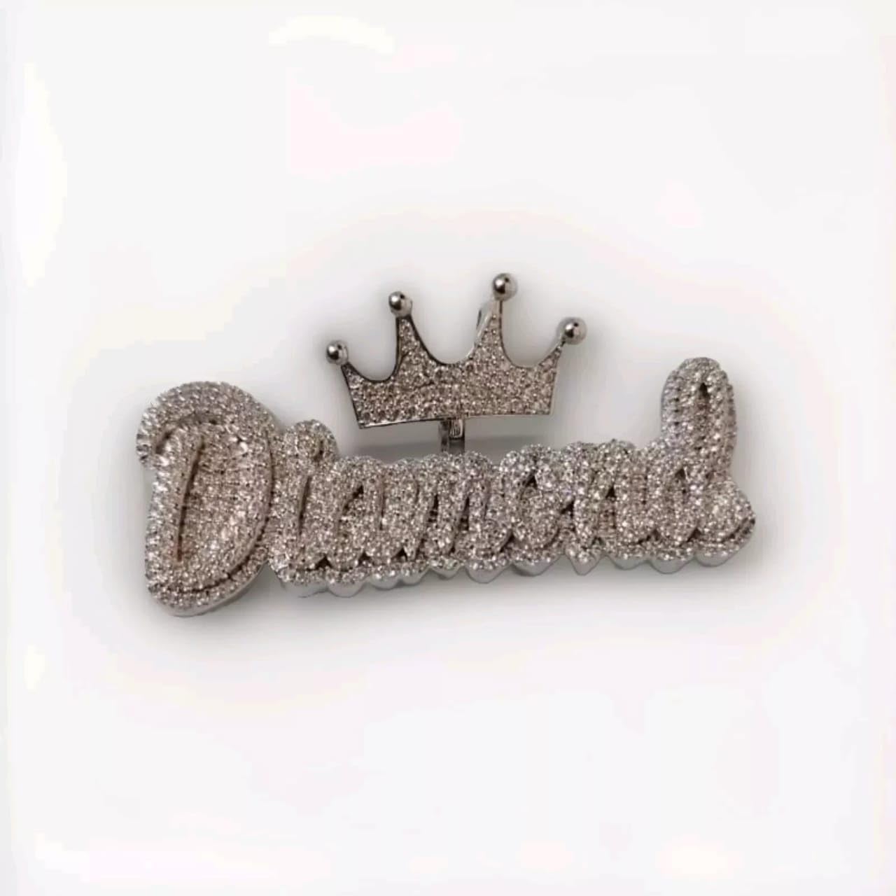 Real Moissanite Custom Pendant | 3ctw NAME Pendant Charm for Men | Hip Hop Jewelry Gift | Birthday Present