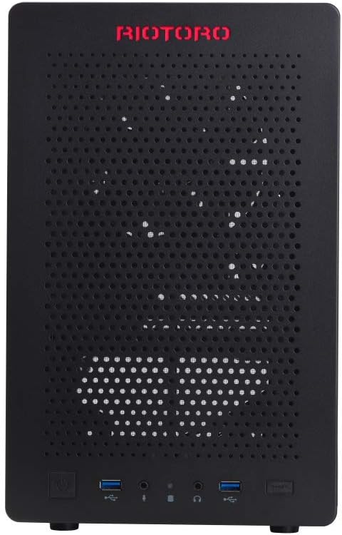 RIOTORO CR280 Mini-ITX Tower Case, Window, Ultra-small Footprint, Full-size Performance - Black/ Red