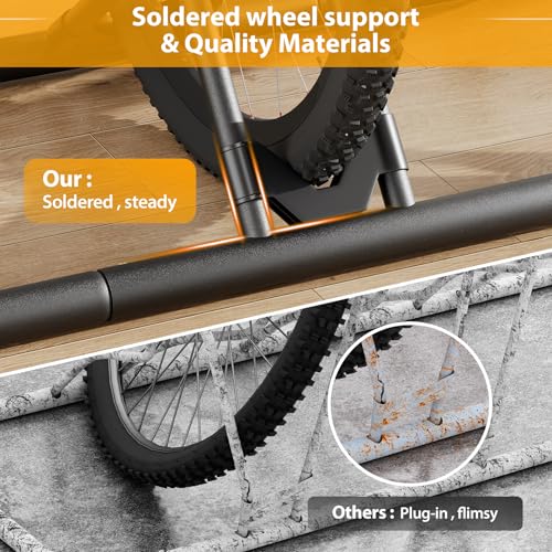 Image of Mr IRONSTONE Floor Bike Rack for Garage, Indoor /Outdoor Bicycle Storage Stand, Parking Rack for Mountain, Road & Kids Bikes (Black, 4 Bike)