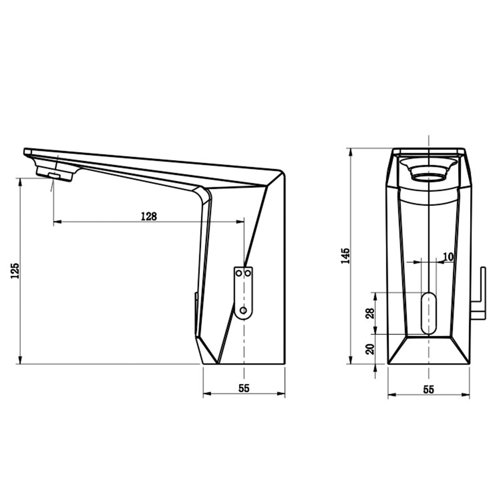 XJTNLB Grifo Baño Sensor Automatico Grifería Lavabos, Grifo de Lavabo Automático con Sensor Infrarrojo Negro