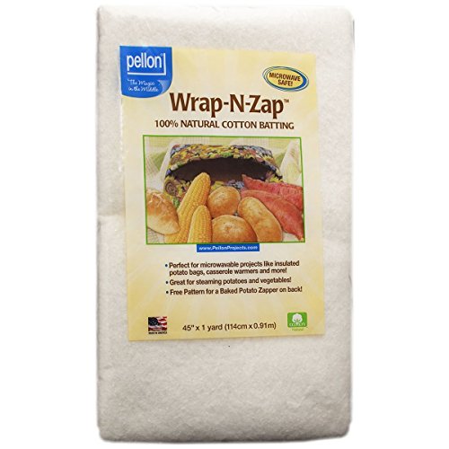 Pellon Wrap-N-Zap Cotton Quilt Batting 45 by 36-Inch Natural 2-Pack