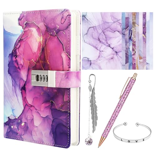 Candcamp Diario segreto con lucchetto per ragazze, in pelle UV