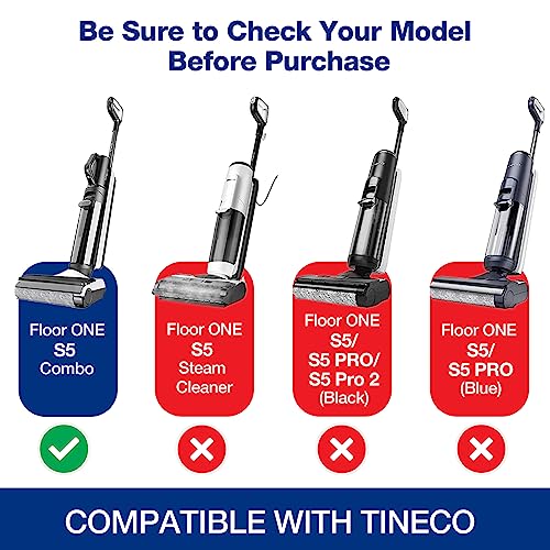 Image of S5 Combo Only, Replacement Brush Roller for Tineco Floor ONE S5 Combo Cordless Wet Dry Vacuum Cleaner Accessories, 2 Brush Roller, 2 HEPA Filters