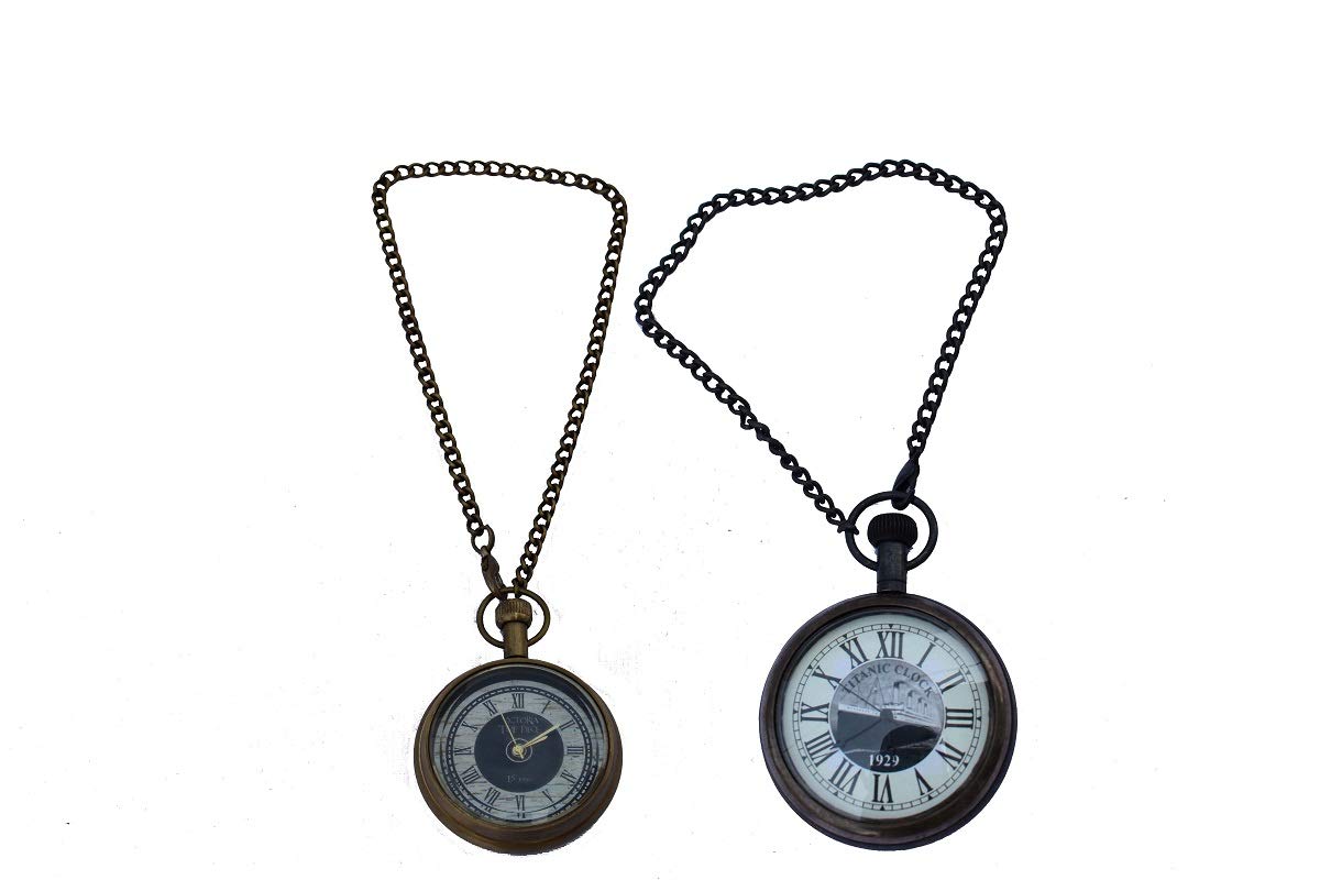 Handmade Pocket Watch Shiny Brass Marine Nautical Style Working Pocket Watch Set of 2 Buy 1 Get 1 Free Pocket Watch-image-33