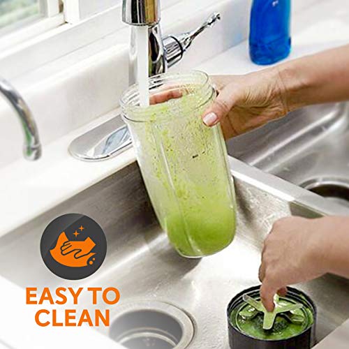 Nutrichef NCBL1000 Personal Electric Single Serve Small Professional Kitchen Countertop Mini Blender for Shakes and Smoothies w/Pulse Blend, Convenient Lid Co, 20 & 24 oz Cups, Black - Image 6