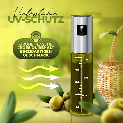 Leisure Life® | NEUEINFÜHRUNG | Hochwertiger Ölsprüher | grünes UV-Schutz Glas & vollmantel Edelstahl | 100% BPA frei (Jade Green - UV) – Ansicht 6