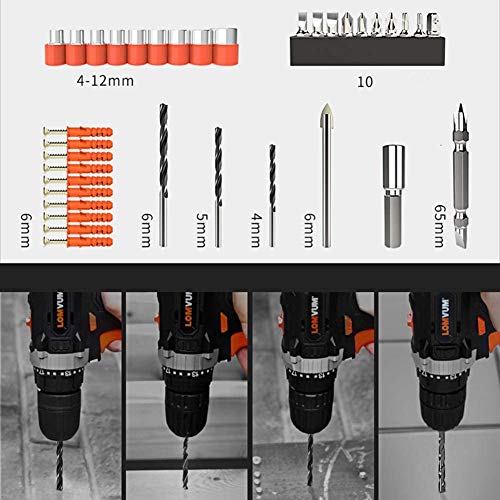 25 V Lithium-Bohrmaschine Digitalanzeige Haushalts-Multifunktions-Elektroschrauber Schraubendreher, 36-teiliges Elektro… – Bild 3