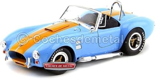 1965 Shelby Cobra 427 SC Azul con Rayas Naranja 118 por Shelby Collectibles SC129