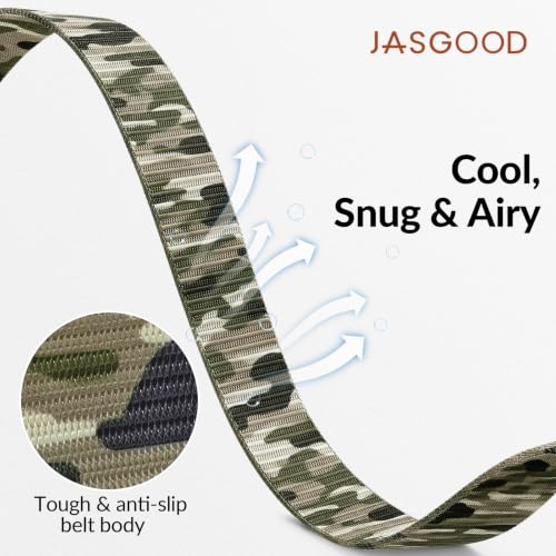 Image of JASGOOD Nylon Canvas Breathable Military Tactical Men Waist Belt With Plastic Buckle