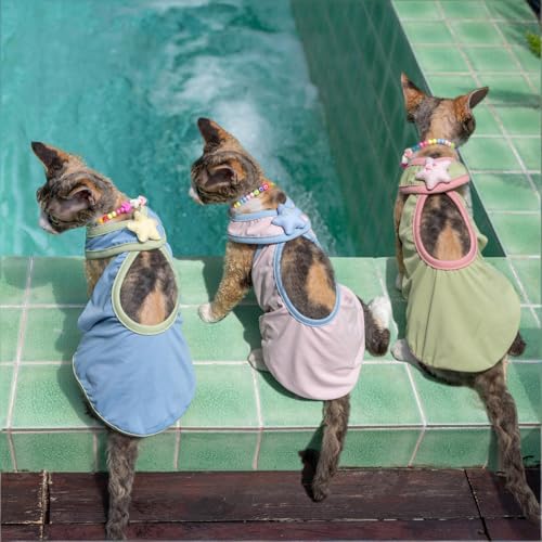 Robe en maille pour chat Sphynx Devon Rex respirante verte - 5