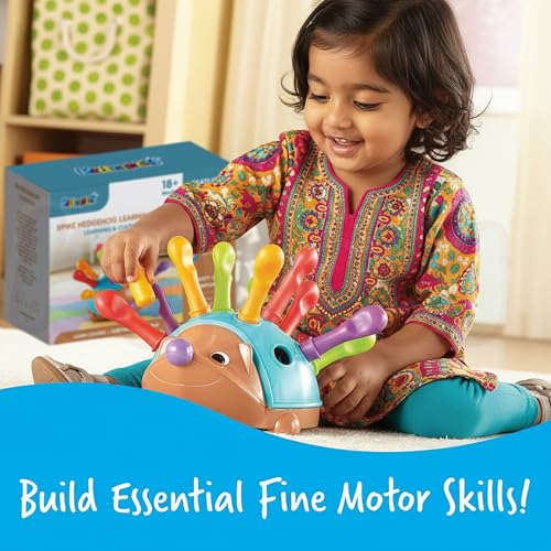 Image of Kidology Pull Out Spike Toy for Kids Age 18+ Months | Fine Motor and Sensory Hedgehog Toddler Learning Toys | Montessori, Educational Games for Counting, Color, Sorting | Ideal for Gifting