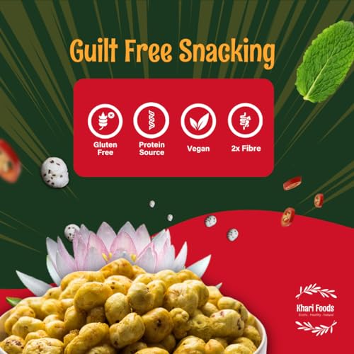 Image of Khari Foods Premium Flavoured Makhana 25g, Crunchy & Roasted Makhana Pops, Protein Source, Fibre Rich, No Palm Oil, Gluten Free (Peri Peri)