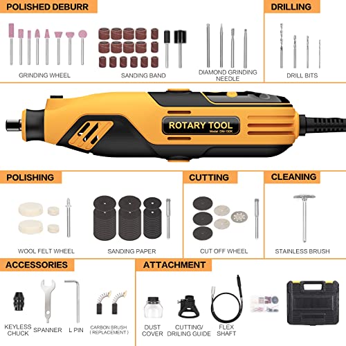 Handstar DM-130K Rotary Tool, Handstar Rotary Tool Kit, 6 Variable Speed Electric Drill Set thumb #5