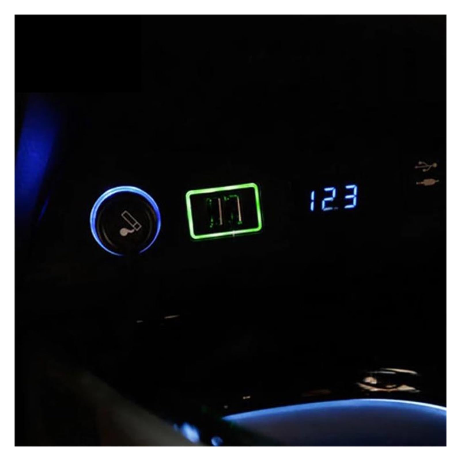 Amazon.com: RUNAUP Multi-Function Cigarette Lighter USB Interface Digital  Display LED Panel Compatible for Toyota C-HR CH-R 2017 2018 Accessories :  Automotive