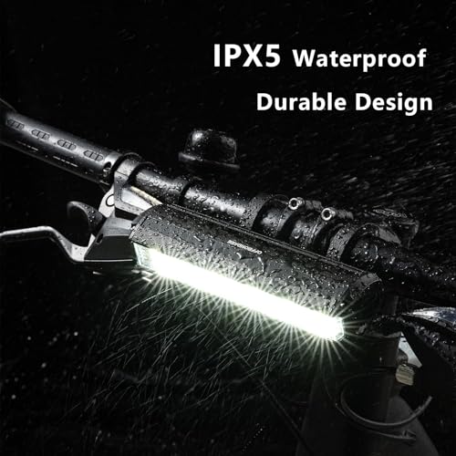 Image of Bike Light Bar for Ebike, Super Bright Front Light Rechargeable Battery, IPX5 Waterproof, 5 Modes Bicycle Headlight for Mountain Bike, Night Riding, Cycling