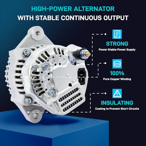 Image of Kubota Alternator Replacement New for 12179N 16241-64011 100211-1670 40A Diesel 86-09, 95-07 Case 6010 1838, Corniver CT48S, 97-07 Compac Equipment MFG TA48,133745A1 1100211-1670 P114682GT
