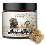 All American Canine Dog Weight Gainer Chews – High Calorie Dog Food Supplement for Rapid Weight Gain, Mass, and Recovery – Appetite Stimulant – 60 Chews