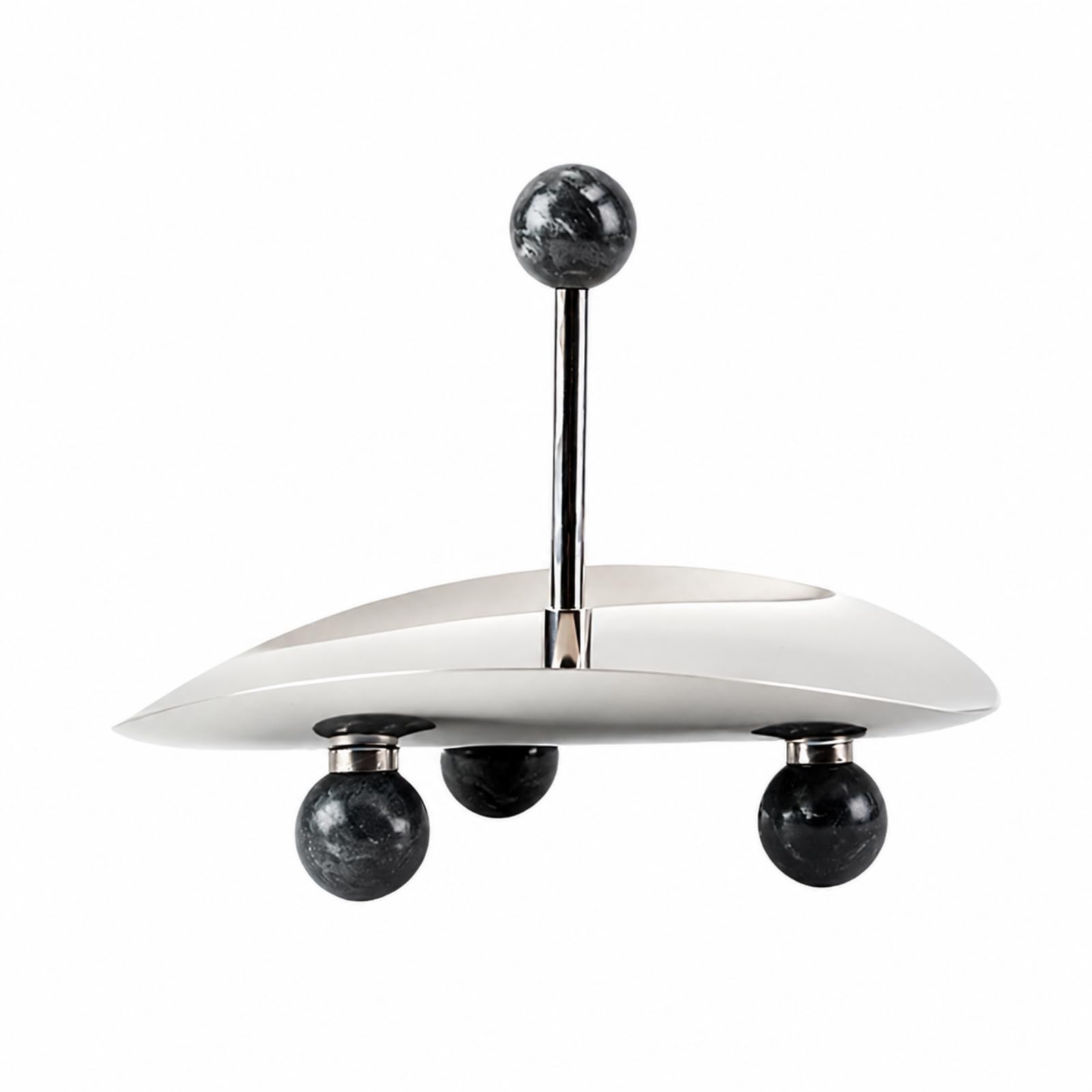 Vassoio con Piedini a Multiuso | Design Moderno Minimalista, Elegante, Portafrutta in Acciaio, per Buffet, Ristoranti, Hotel