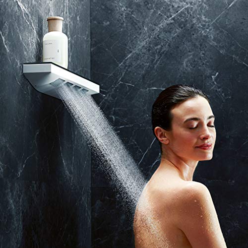 Image of Hansgrohe Rainfinity Shoulder Shower 500 mm with 1 Jet Type and Shower Shelf Matte White